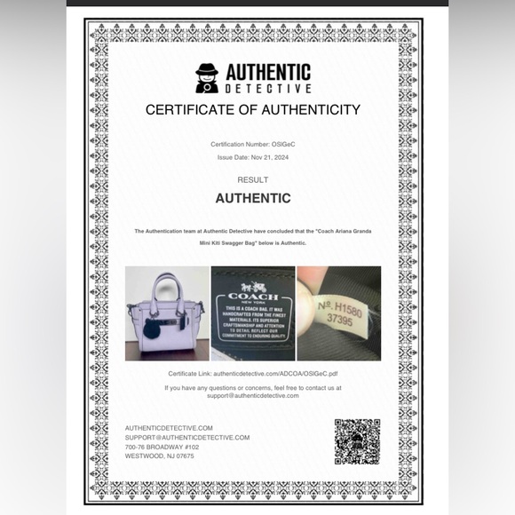 Coach, Collector's Piece-Limited Edition!Ariana Grande, Kitty mini swagger w/COA - Picture 15 of 16